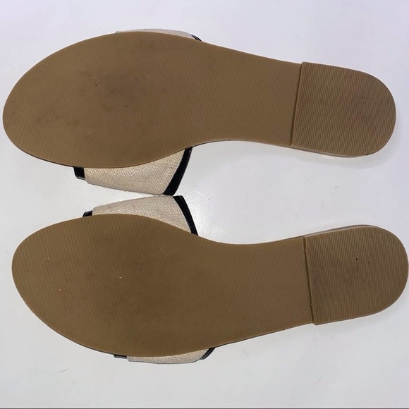 Women's Lands’ End Sandals Slides Natural Linen Look Size 11 ~ - Picture 4 of 4